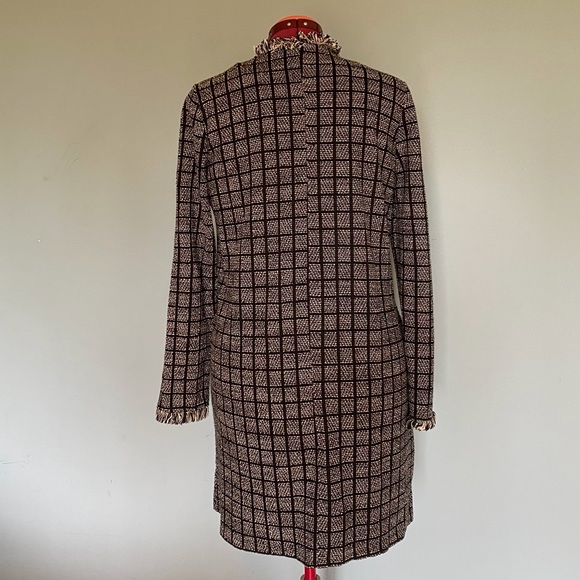 Zara Basic Black and Beige Tweed Long Open Cardigan / Duster - Picture 2 of 12